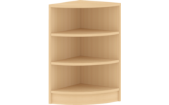 Hoekkast beuken, 40 x 40 x 77 cm. 2 legplanken
