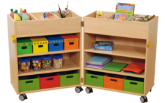 Klapkast Basic beuken verrijdbaar, 77 × 80 × 93 cm