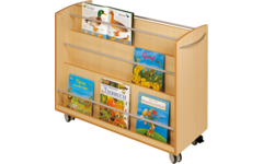 Boekenwagen, beuken, 2-zijdig verrijdbaar, 105 × 40 × 89 cm
