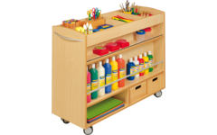 Kast beuken, 105 × 40 × 89, verrijdbaar, excl. bakken