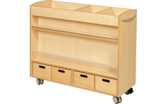 Kast beuken, 105 × 40 × 89, verrijdbaar, excl. bakken