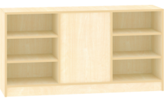 Kast dubbelzijdig met 6 vaste legplanken , 149 × 40 × 77 cm, ahorn
