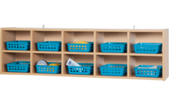 Vakken hangkast, 10 vakken, 125 × 27,5 × 36,5 cm, ahorn