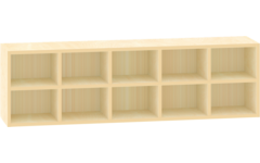 Vakken hangkast, 10 vakken, 125 × 27,5 × 36,5 cm, ahorn