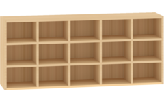 Vakken hangkast, 15 vakken, 125 × 25 × 52 cm, beuken