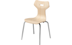 Stoel Fluke 35 cm, Ahorn met grijs onderstel