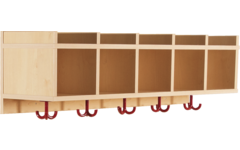 Kapstok met vakverdeling en veiligheidshaken, ahorn, 100 × 26 × 30 cm
