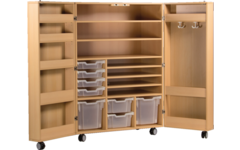 Klapkast Crea ahorn verrijdbaar, 105 x 65 x 146 cm