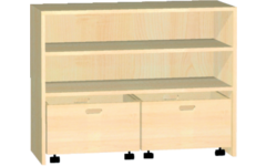 Kast voor rolbak 100 × 40 × 77 cm met 1 legplank, ahorn