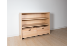 Kast voor rolbak 100 × 40 × 77 cm met 1 legplank, beuken