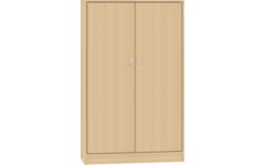Hoge kast, beuken, 100 × 40 × 163 cm, 2 deuren, 3 legplanken