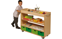 Materiaalwagen Lotte, 2 zijdig verrijdbaar , ahorn, 105 x 40 x 89 cm