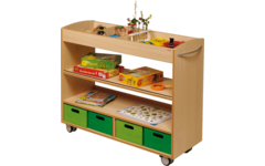 Materiaalwagen Lotte, 2 zijdig verrijdbaar , ahorn, 105 x 40 x 89 cm