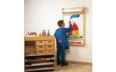 Verfwand beuken met aflegplank, 115 x73 x13 cm