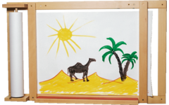 Verfwand beuken met aflegplank, 115 x73 x13 cm