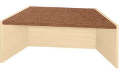 Podiumelement trapezium 120×40×35 cm, ahorn, met Tretford bekleding