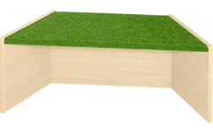 Podiumelement trapezium 120×40×35 cm, ahorn, met Tretford bekleding