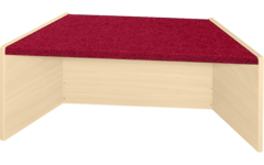 Podiumelement trapezium 120×40×35 cm, ahorn, met Tretford bekleding