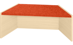 Podiumelement trapezium 120×40×35 cm, ahorn, met Tretford bekleding