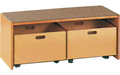 Podiumelement recht 100 × 40 × 35 cm, beuken met Tretford bekleding