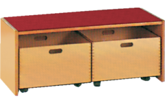 Podiumelement recht 100 × 40 × 35 cm, beuken met Tretford bekleding
