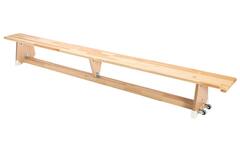 Gymbank breed met wielen, 300 x 28 cm, 35 cm hoog
