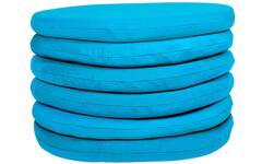 Zitkussen set rond, turquoise, 6 stuks
