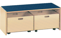 Podiumelement recht 100 × 40 × 35 cm, Ahorn met Tretford bekleding kleur Champignon