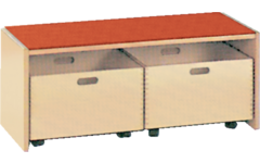 Podiumelement recht 100 × 40 × 35 cm, Ahorn met Tretford bekleding kleur Champignon