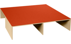 Podiumelement XXL Ahorn,160 x160 x 35 cm, voor 3 rolbakken, bekleed