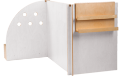 Kinderopvangspeelwand, rollenspel, 129 x 143,5 x 101,5 cm, berkenmultiplex