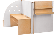 Kinderopvangspeelwand, rollenspel, 129 x 143,5 x 101,5 cm, berkenmultiplex