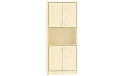 Hoge kast, ahorn, 77x40x188 cm, 2x2 deuren, 3 legplanken