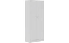 Hoge kast met 2 deuren wit, 188 x 77 x 40 cm, 4 legplanken