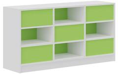 Kast ruimteverdelend wit | achterwanden lichtgroen, breedte 149 cm