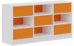 Kast ruimteverdelend wit | achterwanden oranje, breedte 149 cm