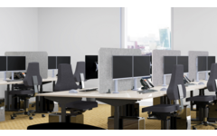 Akoestisch PET-vilt scheidingsscherm bureau, lichtgrijs, 60x120 cm