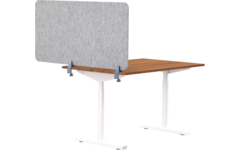 Akoestisch PET-vilt scheidingsscherm bureau, lichtgrijs, 60x120 cm
