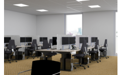 Akoestisch PET-vilt scheidingsscherm bureau, lichtgrijs, 60x120 cm