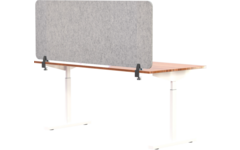 Akoestisch PET-vilt scheidingsscherm bureau, lichtgrijs, 60x160cm