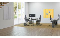 Akoestische PET-vilt wandpanelen, set4, geel, 30x120 cm