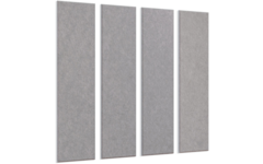 Akoestische PET-vilt wandpanelen, set4, lichtgrijs, 30x120 cm