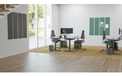 Akoestische PET-vilt wandpanelen, set4, petrol groen, 30x120 cm