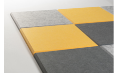 Akoestische PET-vilt wandtegels, set12, combi set geel, 30x30 cm