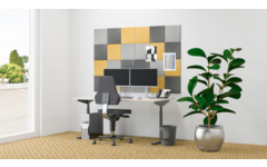 Akoestische PET-vilt wandtegels, set24, combi set geel,30x30 cm