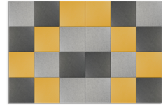Akoestische PET-vilt wandtegels, set24, combi set geel,30x30 cm