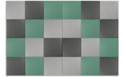 Akoestische PET-vilt wandtegels, set24, combiset petrol groen, 30x30cm