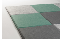 Akoestische PET-vilt wandtegels, set24, combiset petrol groen, 30x30cm