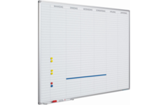 Planbord Softline profiel 8mm Werkdagen, NL incl. dagenstr, 90x120cm