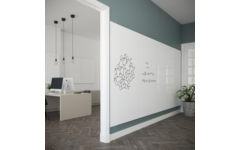 Whiteboard Sharp emaillestaal wit 118 x 198 cm, magnetische montage